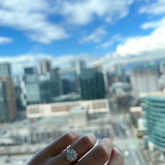 Diamond Floral Engagement Ring - Picture 4 of 5